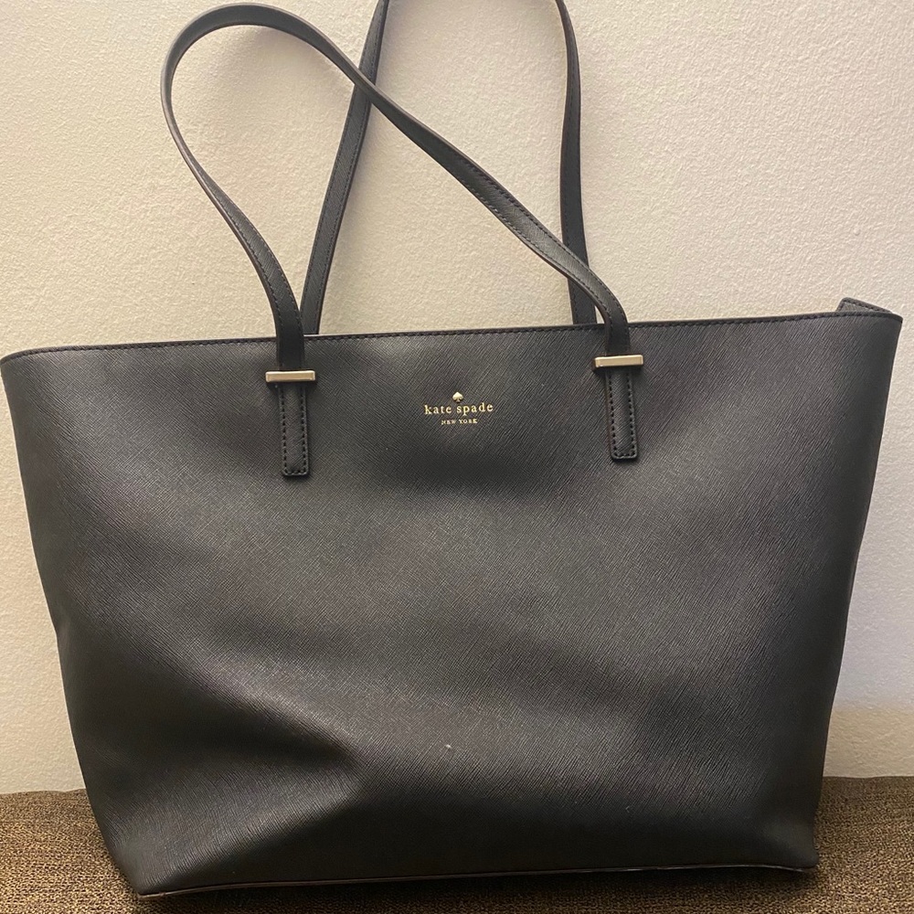 Kate Spade Large Black Leather Tote